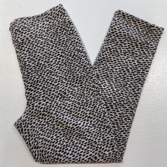 Who What Wear Animal Print High Rise Ankle Crop Skinny Pants Cream Black Size 8 - Picture 10 of 13